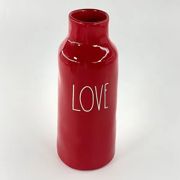 Rae Dunn Red Love Vase with White Letters - Picture 2 of 15